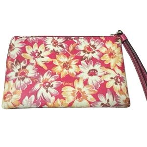 Coach Vintage Daisy Corner Zip Wristlet EUC